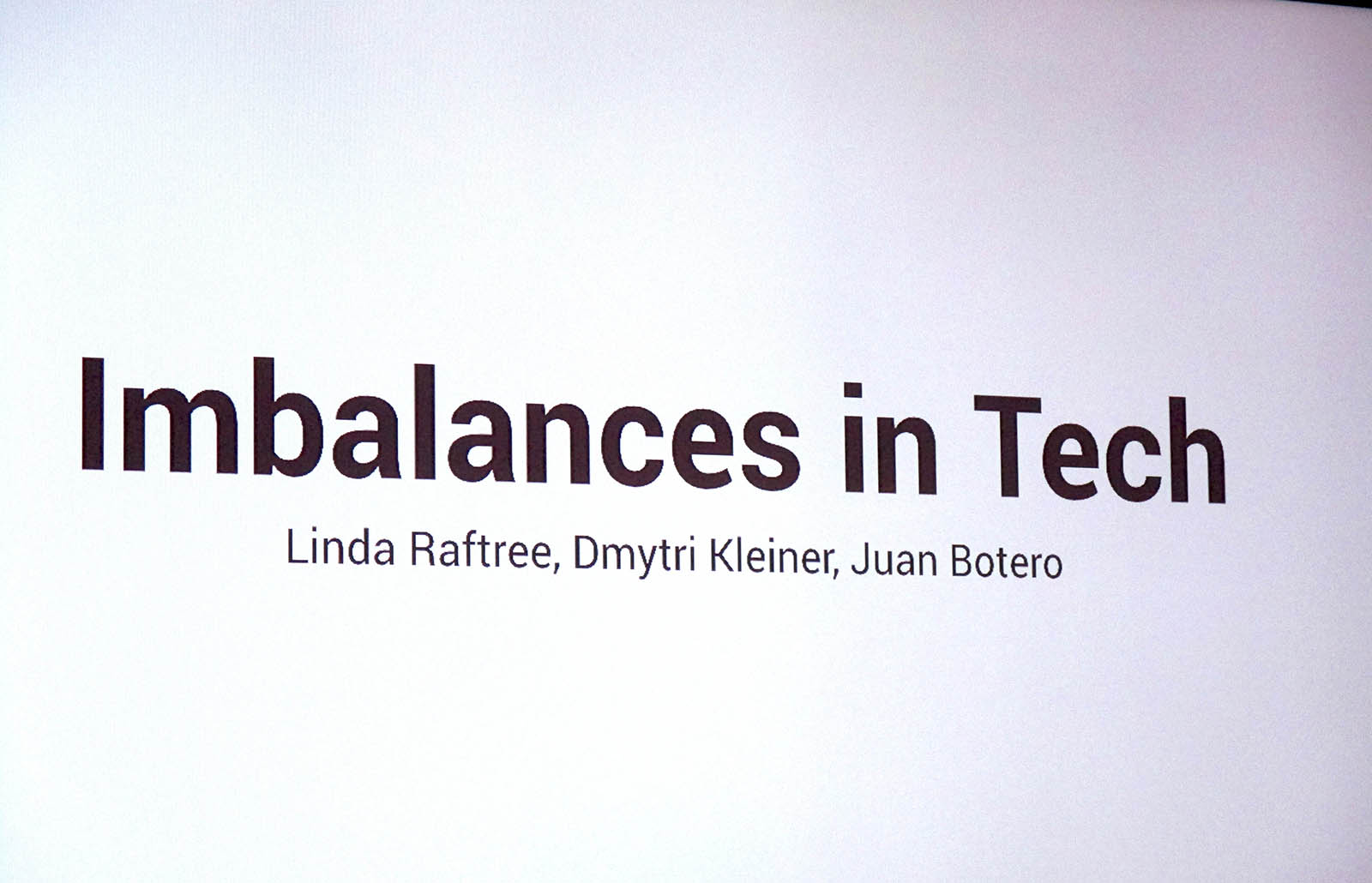 Imbalances In tech