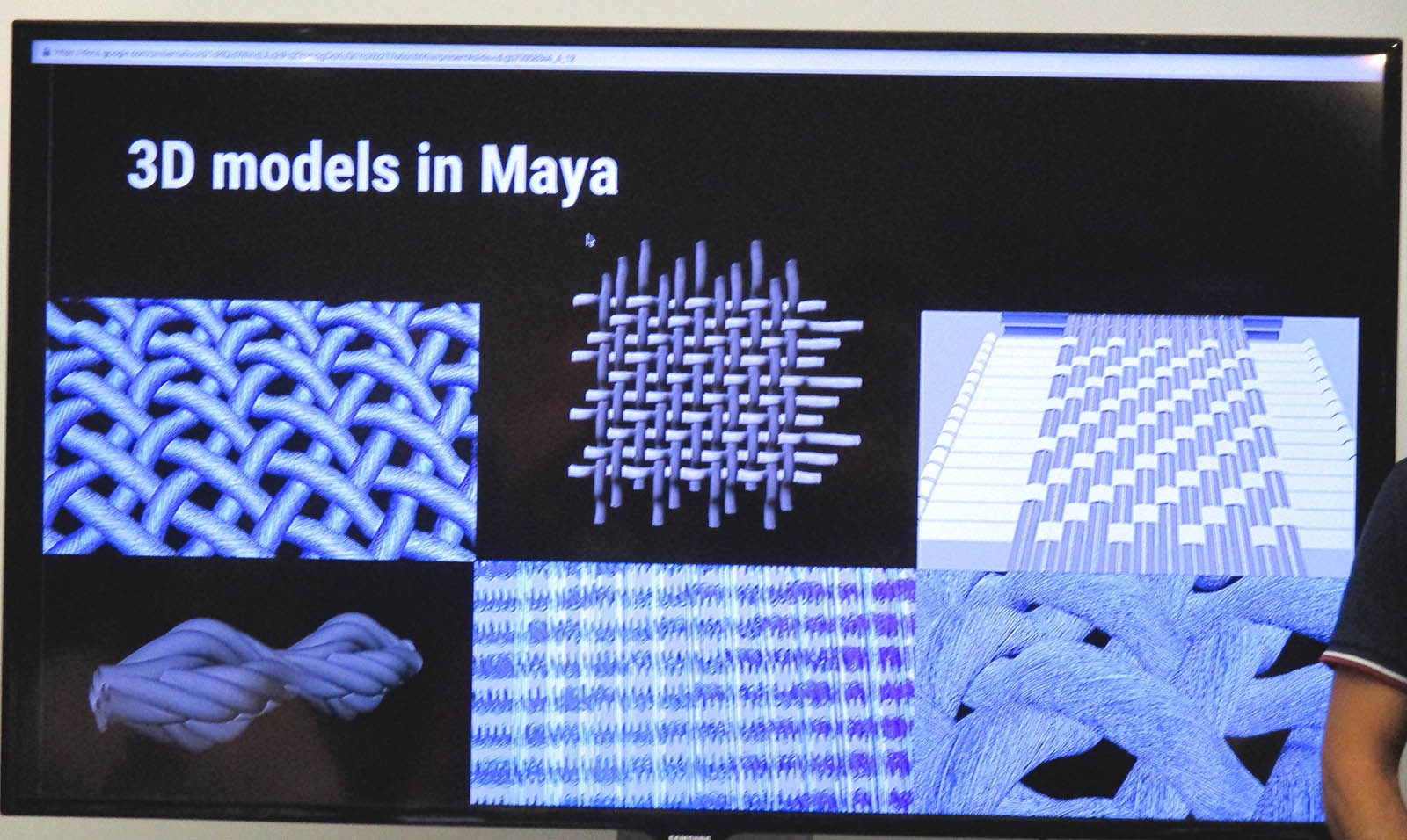 3D renderings in Maya of textile weave #2